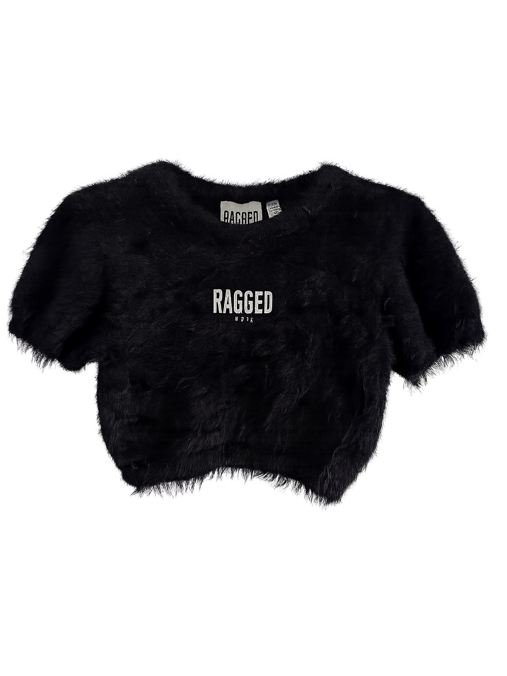 Ragged Jeans Fuzzy Black Cropped Knit Sweater Size 12